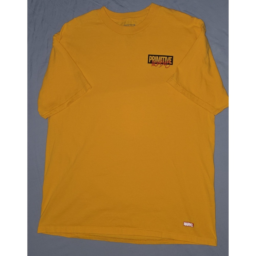 Primitive x Moebius Marvel Yellow Iron Man T Shirt Short Sleeve Rare Size XL‎